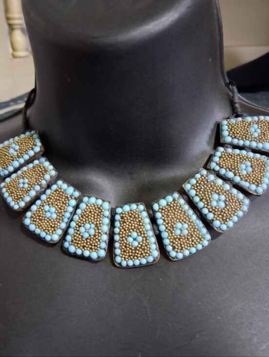 Fashion Jewelry Jewelry - Fashion Jewelry Kashmir Turquoise Gold Statement Beaded Collar Necklace Tribal